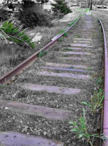 Abandoned railroad tracks previously used by Belt Line Railway & Standard Oil